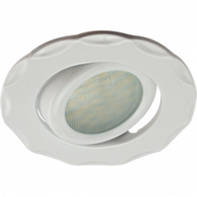 Ecola MR16 DH07 GU5.3 Светильник встр. поворотный Звезда (скрытый крепеж лампы) Белый 25x88 (кd74)