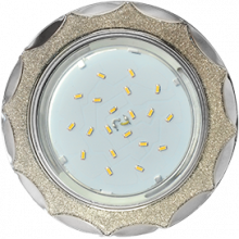 Ecola GX53 H4 DL3902 светильник встраив. без рефл.  Звезда под стеклом Серебряный блеск / хром 106х38 (к+)