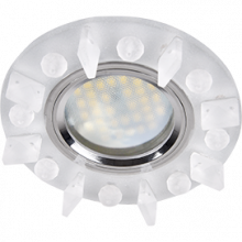 Ecola MR16 DL1661 GU5.3 Glass Стекло Круг с квадратными матовыми стразами /фон мат./центр.часть хром 42x95