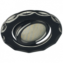 Ecola MR16 DH07 GU5.3 Светильник встр. поворотный Звезда (скрытый крепеж лампы) Черный Хром 25x88 (к