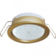 Встраиваемый потолочный легкий точечный светильник-спот Ecola GX53 220V с рефлектором, золото 31х95