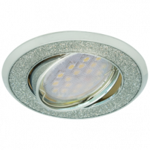 Светильник Ecola MR16 DL39 GU5.3 встр. литой поворотный Круг под стеклом Серебряный блеск/Хром 23x88