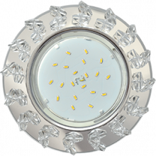 Ecola GX53 H4 Glass Круг с крупными прозрачными стразами Елочка/фон зерк/центр хром  54x120