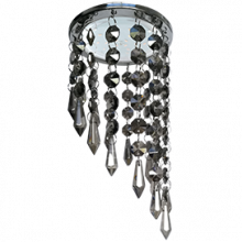 Ecola GX53 H4 5343 Glass Круг с продолговатыми хруст. на подвесе "под скос" Тонированный / Хром 240x110