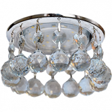Ecola GX53 H4 Glass Круглый с большими хрусталиками на прямом подвесе Тонированный/Хром 90x110