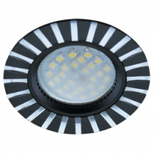 Светильник Ecola MR16 DL3183 GU5.3 встр. литой (скрытый крепеж лампы) Черный/Алюм Полоски 23x78