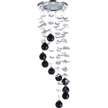 Ecola MR16 CR1010 GU5.3 Glass Стекло Круг "Хрустальная нить" Прозрачный и Черный / Хром 84x290