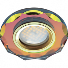 Ecola MR16 DL1653 GU5.3 Glass Стекло Круг с вогнутыми гранями Мультиколор / Золото 25x90