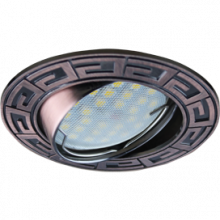 Светильник Ecola MR16 DL110 GU5.3 встр. литой поворотный Антик Черненая Медь 24x86