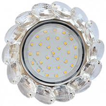 Ecola GX53 H4 Glass Круглый с большими хрусталиками Прозр. /Хром 56x125