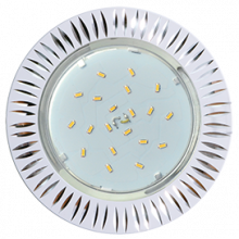 Ecola GX53 H4 DL5383  светильник встраив. без рефл. Рифленые реснички Белый/Алюм 20x110 (к+)