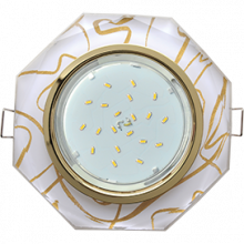 Ecola GX53 H4 Glass Стекло 8-угольник с прямыми гранями золото - золото на белом 38x133
