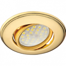 Светильник Ecola MR16 DH03 GU5.3 встр. поворотный выпуклый (скрытый крепеж лампы) Золото 25x88