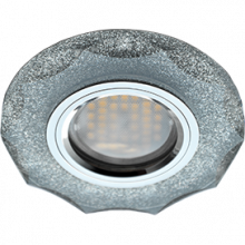 Ecola MR16 DL1653 GU5.3 Glass Стекло Круг с вогнутыми гранями Серебряный блеск / Хром 25x90