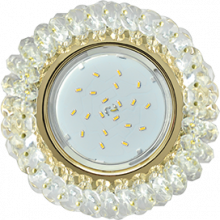 Ecola GX53 H4 Glass Круглый с хрусталиками прозрачный / Золото 56x120