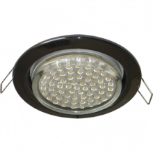 Ecola GX53 H4 светильник встраив. без рефл. черный хром 38х106 - 2 pack
