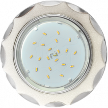 Ecola GX53 H4 DL3902 светильник встраив. без рефл.  Звезда под стеклом Белый блеск / хром 106х38 (к+)