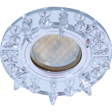 Ecola MR16 DL1661 GU5.3 Glass Стекло Круг с квадратными прозрачными стразами /фон зерк./центр.часть хром 42x95