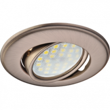 Светильник Ecola MR16 DH03 GU5.3 встр. поворотный выпуклый (скрытый крепеж лампы) Сатин-Хром 25x88