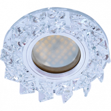 Ecola MR16 DL1661 GU5.3 Glass Стекло Круг с крупными прозр. стразами Елочка/фон зерк./центр.часть хром 42x95