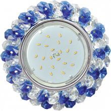 Ecola GX53 H4 Glass Круглый с хрусталиками прозрачный и голубой / Хром 56x120