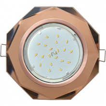 Ecola GX53 H4 Glass Стекло 8-угольник с прямыми гранями черненая медь - янтарь 38x133
