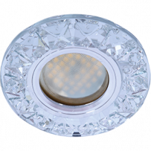 Ecola MR16 DL1661 GU5.3 Glass Стекло Круг с крупными стразами Конус/фон зерк./центр.часть хром 38x95