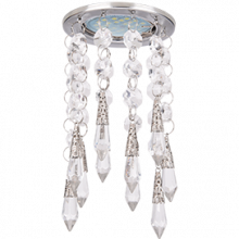 Ecola MR16 CR1005 GU5.3 Glass Стекло Круг "Восточный стиль" Прозрачный / Хром 84x175