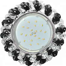 Ecola GX53 H4 Glass Круглый с хрусталиками прозрачный и черный/ хром 56x120