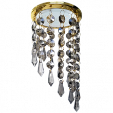 Ecola GX53 H4 5343 Glass Круг с продолговатыми хруст. на подвесе "под скос" Тонированный / Золото 240x110 (к+)