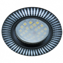 Светильник Ecola MR16 DL3182 GU5.3 встр. литой (скрытый крепеж лампы) Черный/Алюм Реснички 23x78