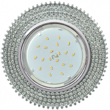 Ecola GX53 H4 Glass Круг с прозр. страз. (оправа хром)/ фон зерк./центр хром 40x120