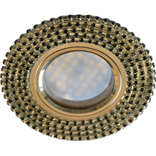 Ecola MR16 DL1662 GU5.3 Glass Стекло Круг с черными стразами (оправа хром)/фон зерк./центр.часть хром 25x93